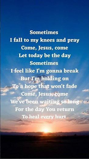 Come Jesus Come - Let today be the day - CeCe Winans - #love #hope #peace #joy #worship