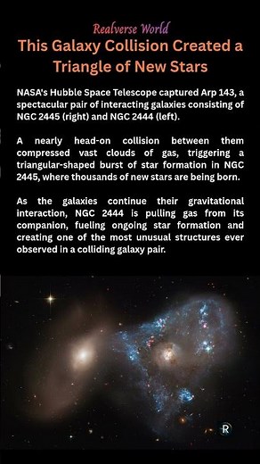 🌌 This Galaxy Collision Created a Triangle of New Stars #spacefacts #space #universe #astronomy