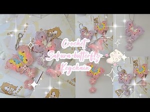 How to Crochet Sakura + Butterfly Keychain | Dreamy Pastel Charm Tutorial 🦋🌸