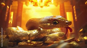 Celebrate Chinese New Year, Year of the Snake 2025. Golden Snake chinese festival.