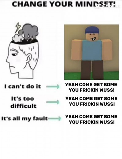YEAH COME GET SOME YOU FRICKIN WUSS #dieofdeath #taunt #fypシ #roblox