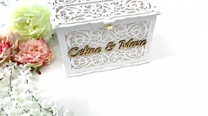 Wedding Card Box With Lock With Slot Personalized White, Money Envelopes Box, Card Holder, Gift Wooden Keepsake Box - Etsy