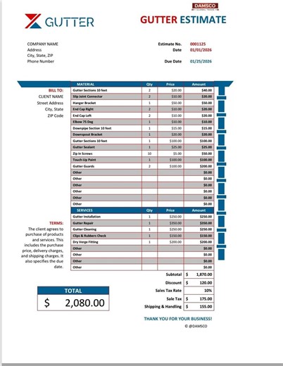 Flooring Estimate Template | Small Business Invoice (canva / PDF / Word) - Etsy