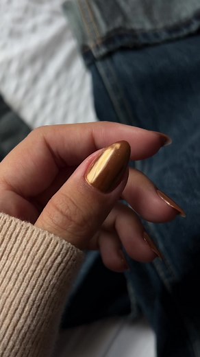 Fall Chrome Nail Art Tutorial | DIY Gel Nails