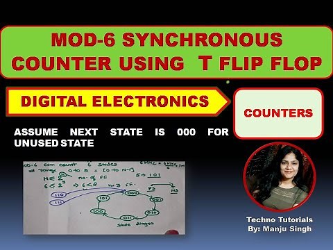 MOD 6 Synchronous Counter Using T Flip Flop | MOD 6 Counter | Counter Using T Flip Flop