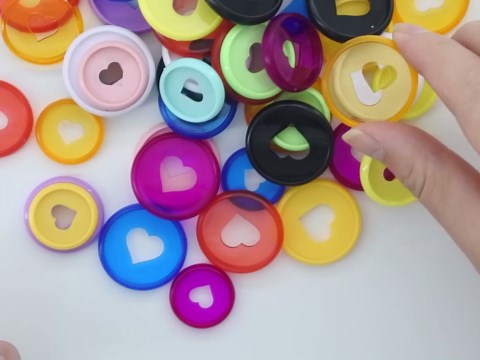 100pcs Planner Expander Discs 0.94Inch Book Binding Disc For Discbound Notebook Accessories Heart Binder Rings(Transparent Mixed,0.94inch/24 mm)