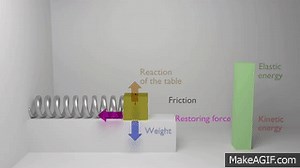Animation of a damped harmonic oscillator (physics, mechanics) on Make a GIF