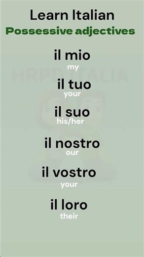 learn italian Possessive adjectives | Italian lesson For beginners #italy #italiaonline #learning