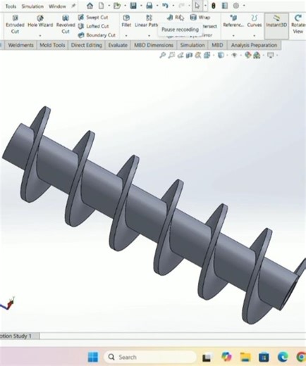 swept boss #tranding #solidworks #drawing #viralshorts