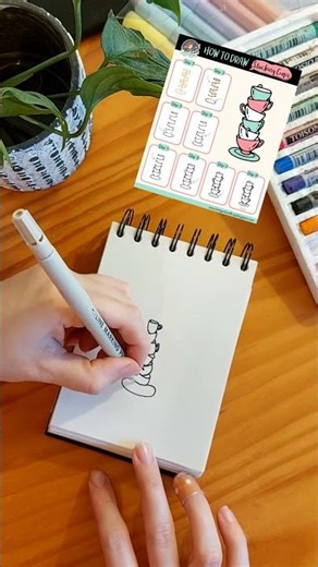How to draw a stacking cups ☕️ Easy to follow drawing tutorial