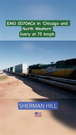 EMD SD70ACe at 75 kmph #trainsimworld #usarailway #shorts #trainspotting