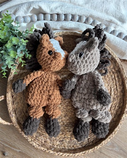 Crochet Horse Lovey | Plush Snuggler, Amigurumi Farm Animal Toy - Etsy