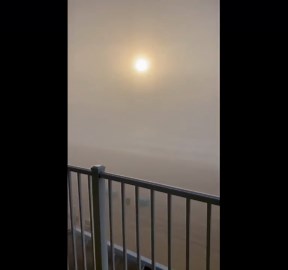 Thick fog shrouds Ocean City beach in Maryland