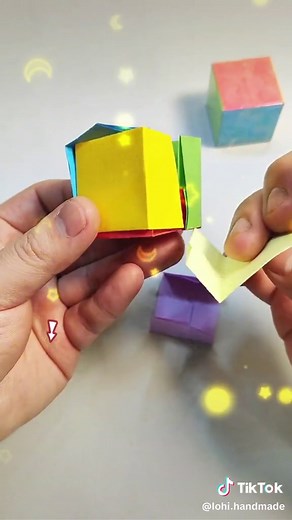 Handmade origami Rubik’s cube #handmade #diy #stickers #viral