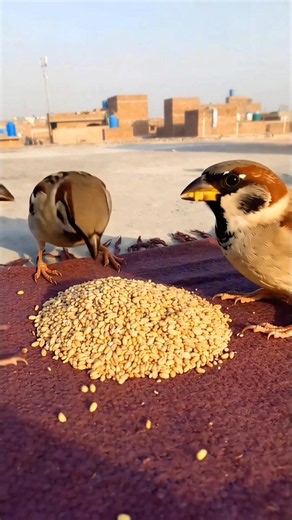 Sparrows Found Food in Seconds 🐦❤️ #shorts