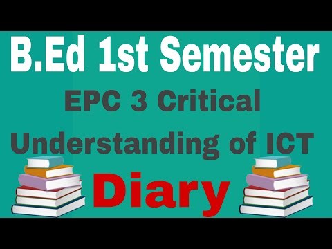 B.Ed 1st Semester EPC 3 - Critical Understanding of ICT || Dr. Mahaveer Poonia || Dairy ||