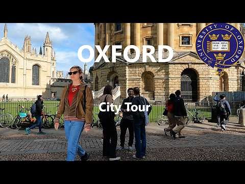 Oxford University walking Tour in old town in 4k video