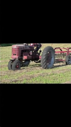 Farmall H raking pasture grass hay #landscape #farming #tractor