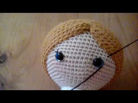 Weebee Crochet Doll - How I sew on eyelashes