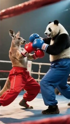 Boxing Panda vs Kangoroo #komedi #panda #boxing #funny