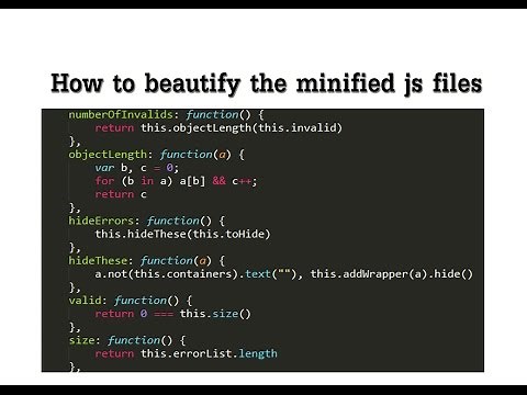 How to beautify the minified js files