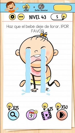 Nivel 43 Brain test | Haz que el bebé deje de llorar, ¡ POR FAVOR!