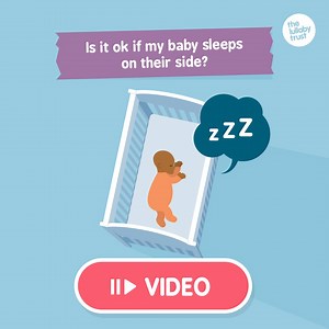 7.6K views · 18 reactions | Is it okay if my baby sleeps on their side? It’s important to always place your baby on their back to sleep, even if they prefer a different sleeping position. This reduces the risk of SIDS and helps keep your little one’s airway open. However, once a baby can confidently roll independently (from back to front and back again), it’s okay to let them find their own sleep position. | The Lullaby Trust | Facebook