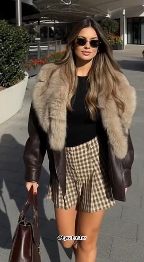 Plaid Skirt + Fur Jacket = Viral Fall Winter Slay 🍂🔥#ootd #outfitideas #winteroutfit