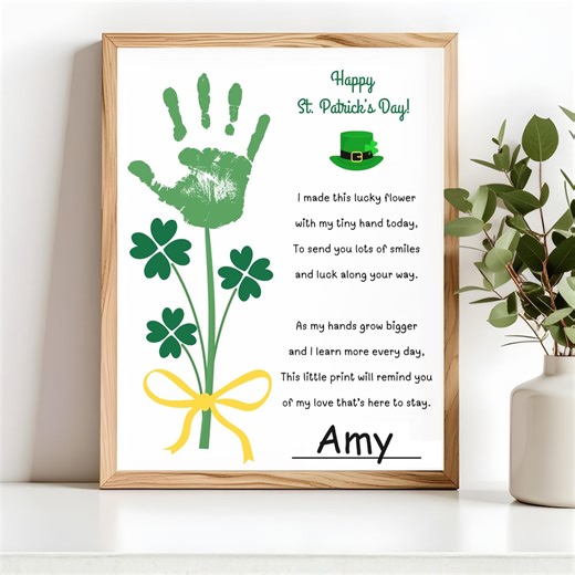 St. Patrick’s Day Handprint Poem Printable, Lucky Flower Handprint Art, Kids St Patrick Craft, Preschool Keepsake, Instant Download - Etsy Canada