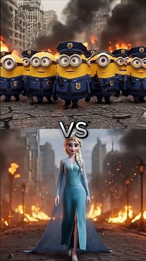Minions Police vs Elsa and Anna