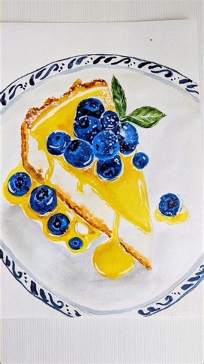 Delicious cheesecake painting #watercolor #tutorial #howtodraw #drawing #painting #sketch