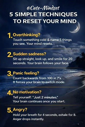 5 Simple Techniques to Reset Your Mind Instantly 🧠✨