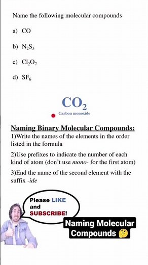 How to Name Binary Molecular Compounds 🤔 #chemistry #education #science #homework #shorts