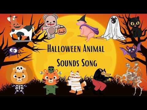 Halloween Animal Sounds Song 🎃🦇🐺 | Spooky Nursery Rhymes for Kids