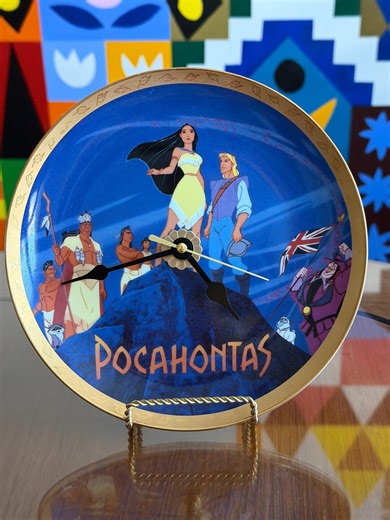 Rare 1995 Pocahontas Clock Made From a Vintage Disney Store Collector's Plate - Etsy