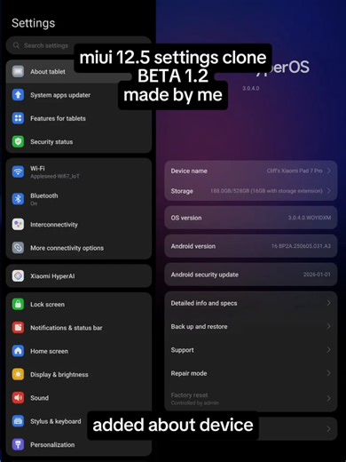 miui 12.5 settings clone BETA 1.2 made by me, Read pls: I make this settings clone cuz I'm bored