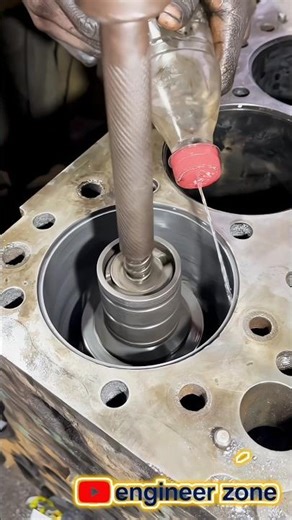 Insane Cylinder Liner Polishing Process 😱 Mirror Finish Engine Rebuild Secret You Must See! #shorts