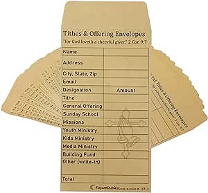 Amazon.com : FixtureDisplays® Church Supplies Tithe and Offering Envelope 50 Pack Kraft Christian Church Ministry Charity Offering Tithe Envelopes 6.8 X3.7" 15713-NF : Office Products