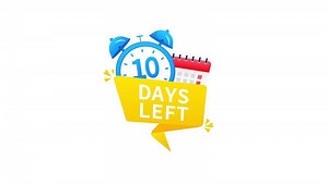 Animated countdown timer with ten days left