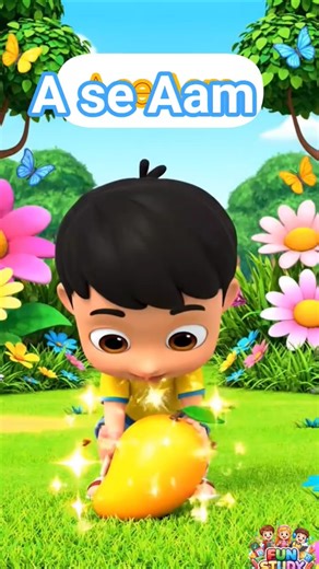 A se Aam 🍎 B se Bol ⚽ C se Cat 🐱Nursery Rhymes for Kids #animation #ai#HindiRhymes #KidsLearning