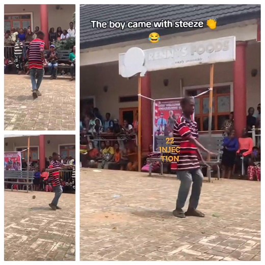 A moment of spontaneous entertainment unfolds at a public gathering as a young boy’s confident dance expressions draw appreciative reactions from the crowd. 🎥: dyk.becky (TT) | 22injection