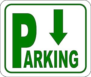 Directional Parking Sign with arrow pointing down Aluminum Composite Outdoor Sign 8.5" x10"