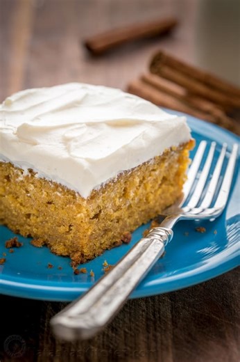 This Easy Pumpkin Cake is our favorite, fluffy, moist and absolutely delicious pumpkin cake. RECIPE: https://natashaskitchen.com/easy-pumpkin-cake-recipe/ | NatashasKitchen.com