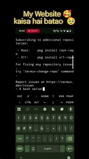 My Localhost website in termux 🥰🔥 #termux #termuxandroid #termuxwebserver