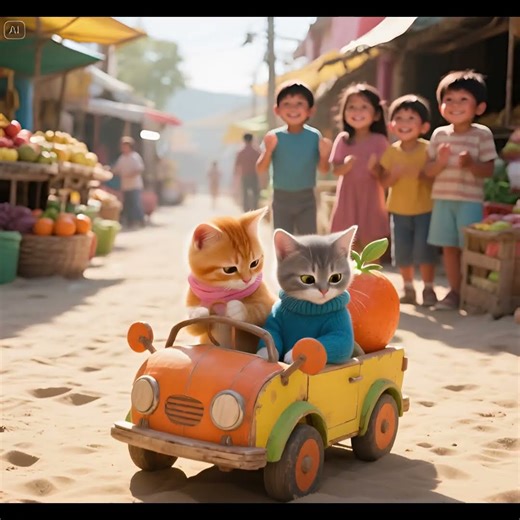 The Fruit Car Parade – A Heartwarming Cat Adventure for Kids