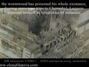 Valery Legasov flyes over Chernobyl's reactor #4