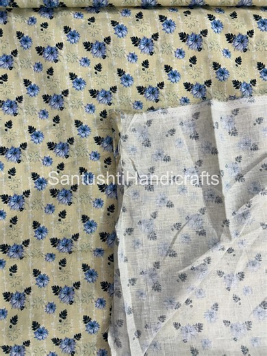 100% Linen Floral Print Fabric by Yard, 58 Inches Wide, Sewing Dressmaking - Etsy