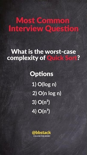 Tech Interview Question | MCQ | DSA #short