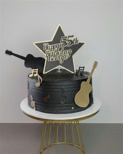 Personalized Music Cake Topper Set – Glitter Guitars and Notes - Etsy