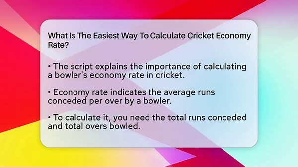 What Is The Easiest Way To Calculate Cricket Economy Rate? - Cricket Stats Zone